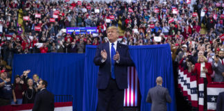 Donald Trump uses rally to defend Iran policy as Democrats decry it