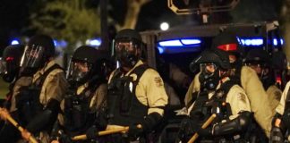 Dueling narratives of Arizona protests ended with tear gas